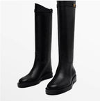 Women Knee-High Leather Boots for All-Day Comfort and Style