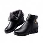Women's Ankle Boots Leather Wide Fit Arch Support Grip Sole
