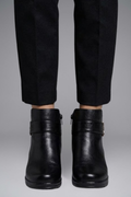 Women's Ankle Boots Leather Wide Fit Arch Support Grip Sole