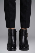 Women's Ankle Boots Leather Wide Fit Arch Support Grip Sole