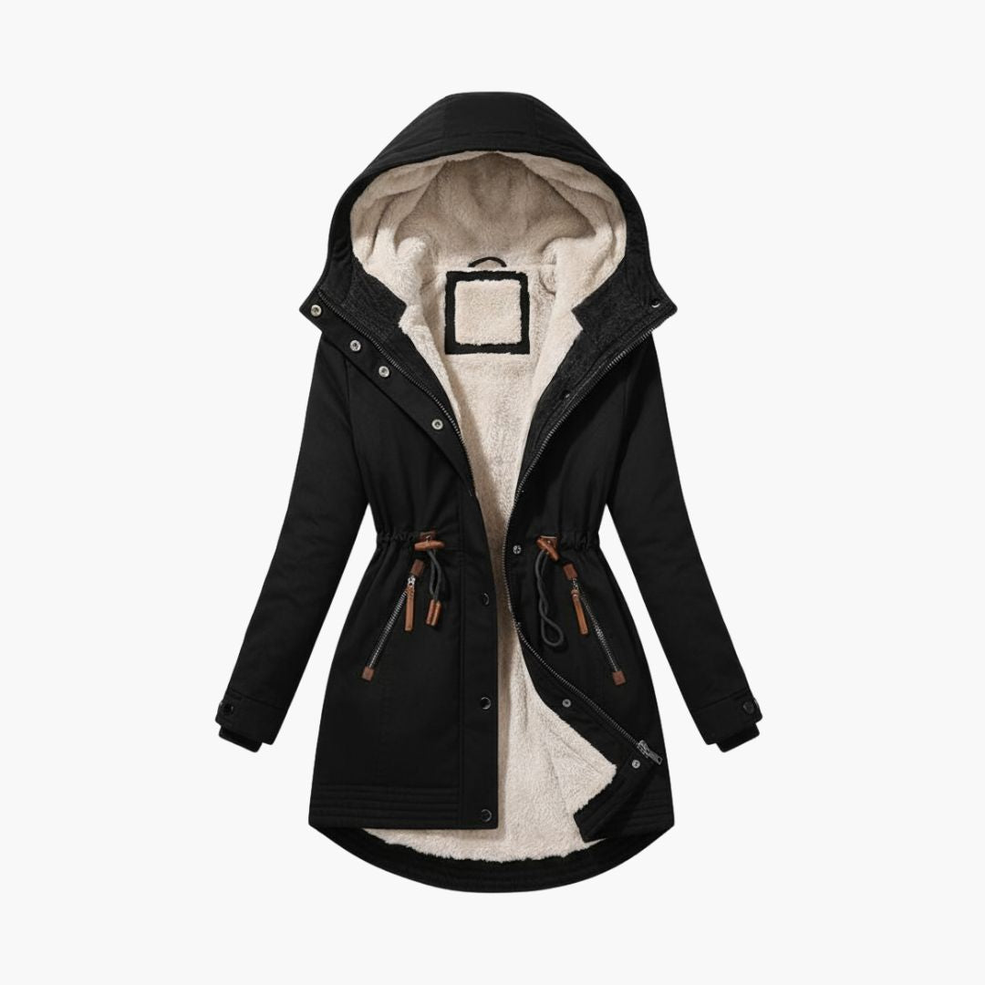 Women’s Parka with Lined Hood and Drawstring Waist
