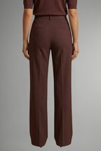 Womens High Waisted Straight Leg Trousers - Comfortable Pull-OnC