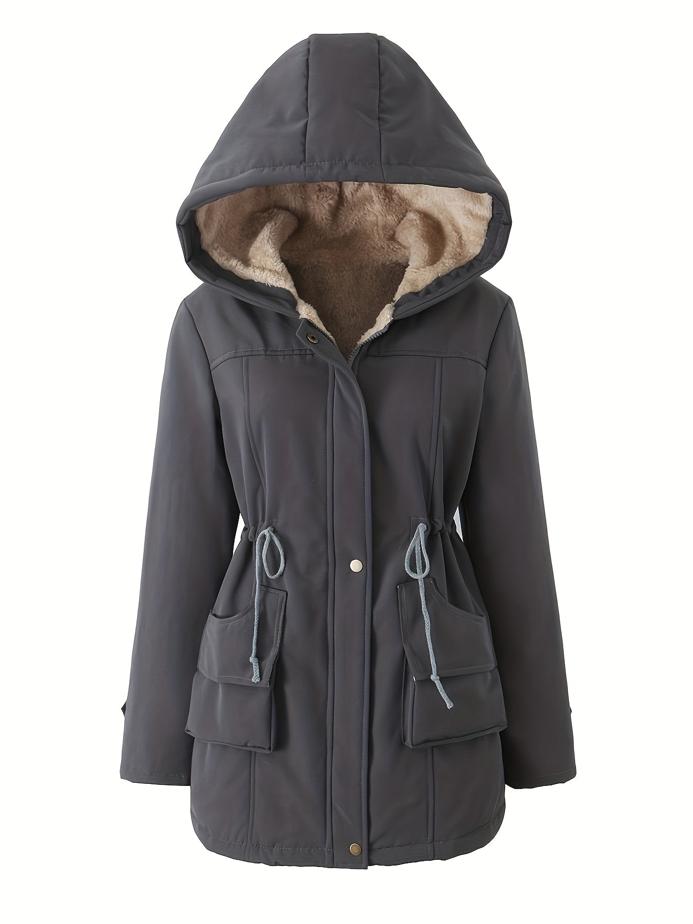 Women's Winter Hooded Parka Jacket - Heavy-Duty Cold Weather Coat