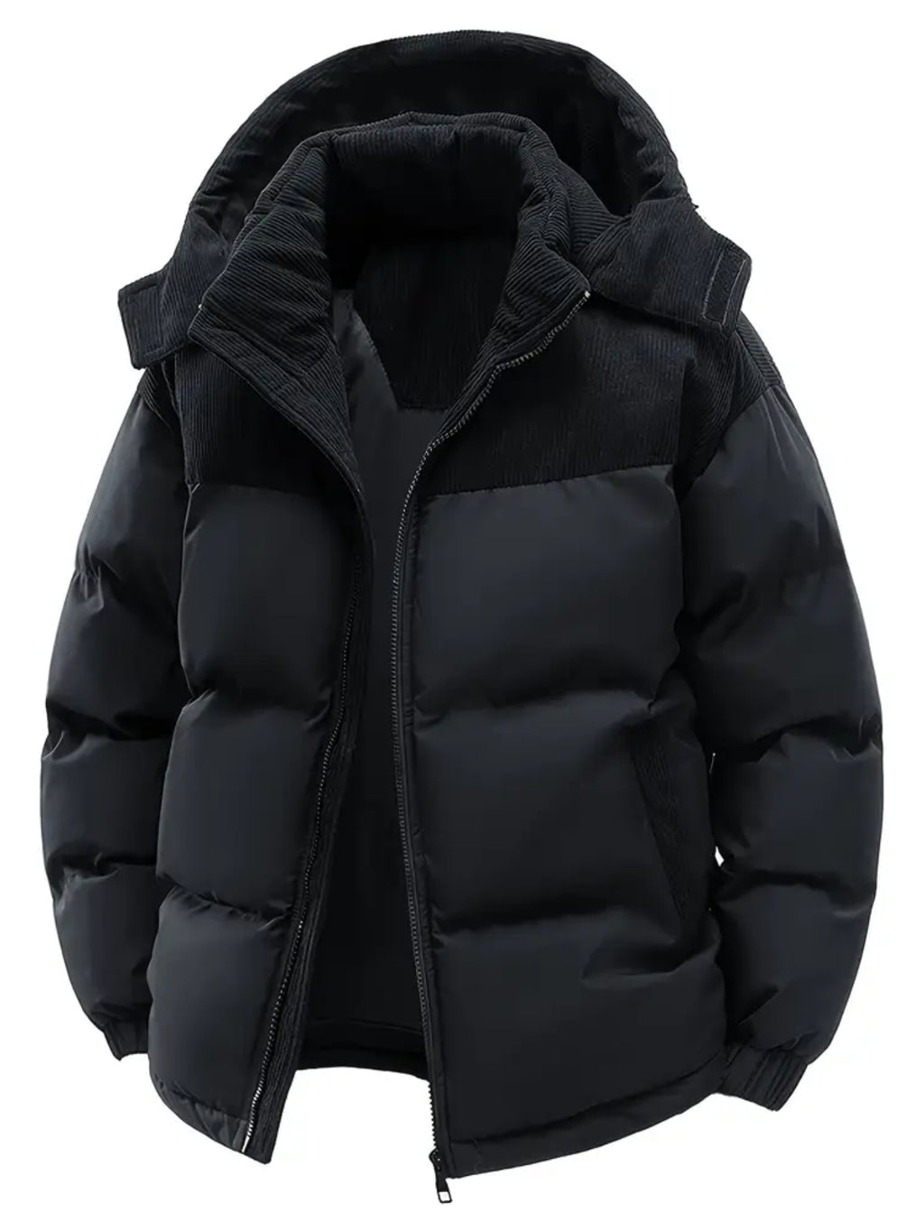Men'S Fall Winter Thick Corduroy Jacket Casual Warm Coat - Hooded Jacket