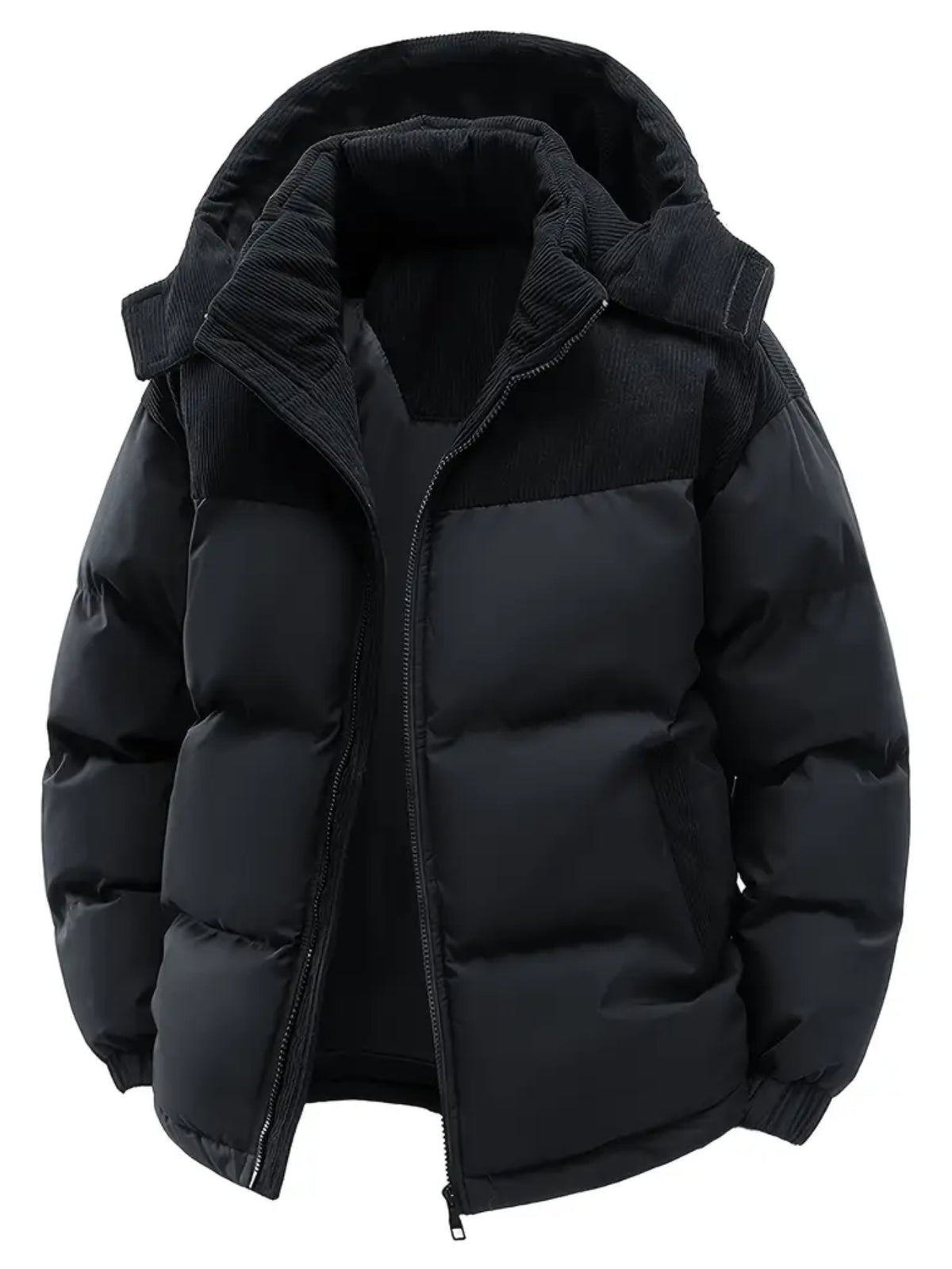 Men'S Fall Winter Thick Corduroy Jacket Casual Warm Coat - Hooded Jacket