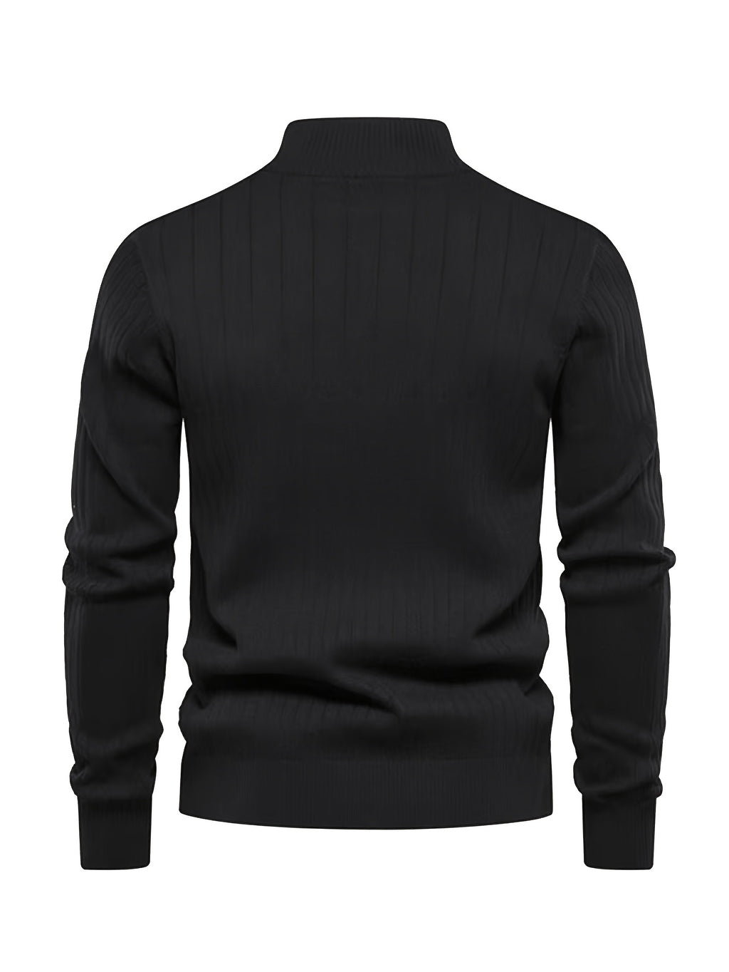 Men's Stand Collar Zipper Knit Pullover Sweater for Fall Comfort