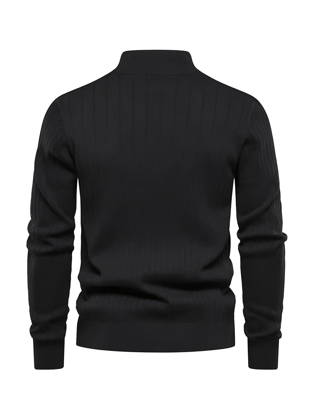Men's Stand Collar Zipper Knit Pullover Sweater for Fall Comfort