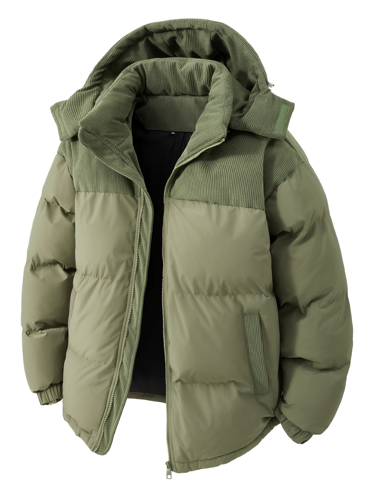 Men'S Fall Winter Thick Corduroy Jacket Casual Warm Coat - Hooded Jacket