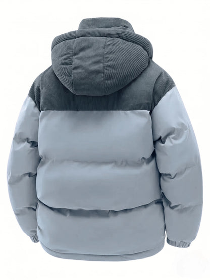 Men'S Fall Winter Thick Corduroy Jacket Casual Warm Coat - Hooded Jacket