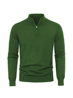 Men's Knit Zip-Front Sweater - Warm Thick Pullover for Cold Weather