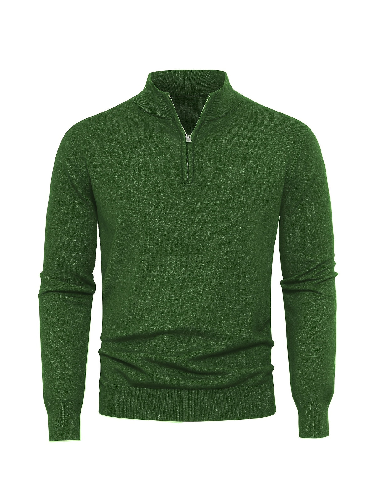 Men's Knit Zip-Front Sweater - Warm Thick Pullover for Cold Weather