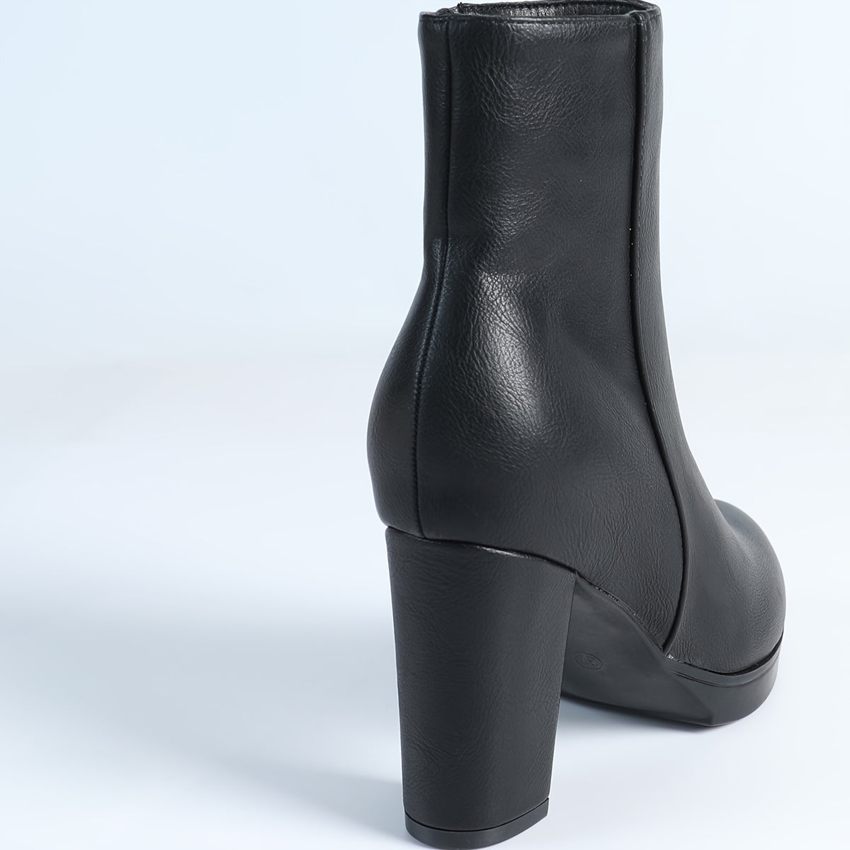 Women's Ankle Boots with Chunky Heel and Zipper Closure
