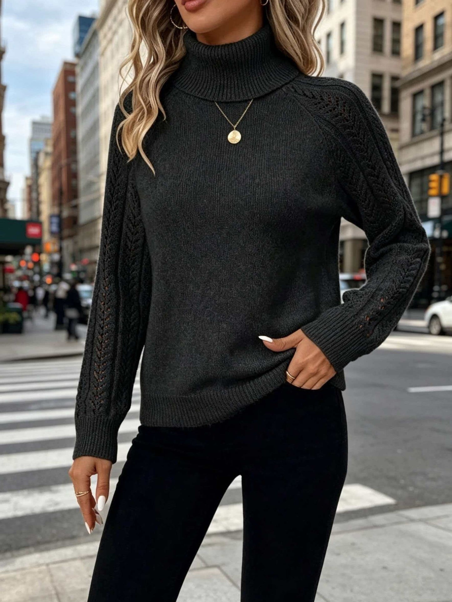 Women’s High-Neck Lightweight Warm Pullover Sweater for Versatile Layering