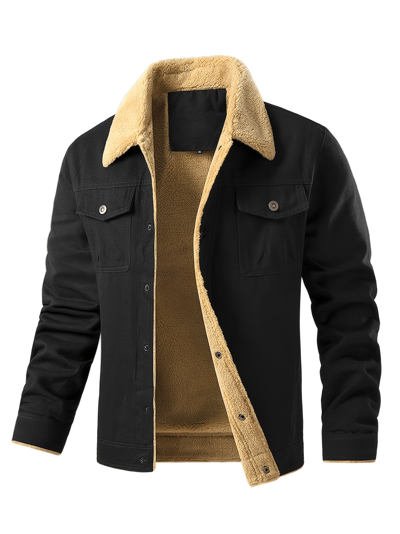 Men's Fleece-Lined Workwear Jacket for Warmth in Fall/Winter