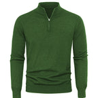Men's Knit Zip-Front Sweater - Warm Thick Pullover for Cold Weather
