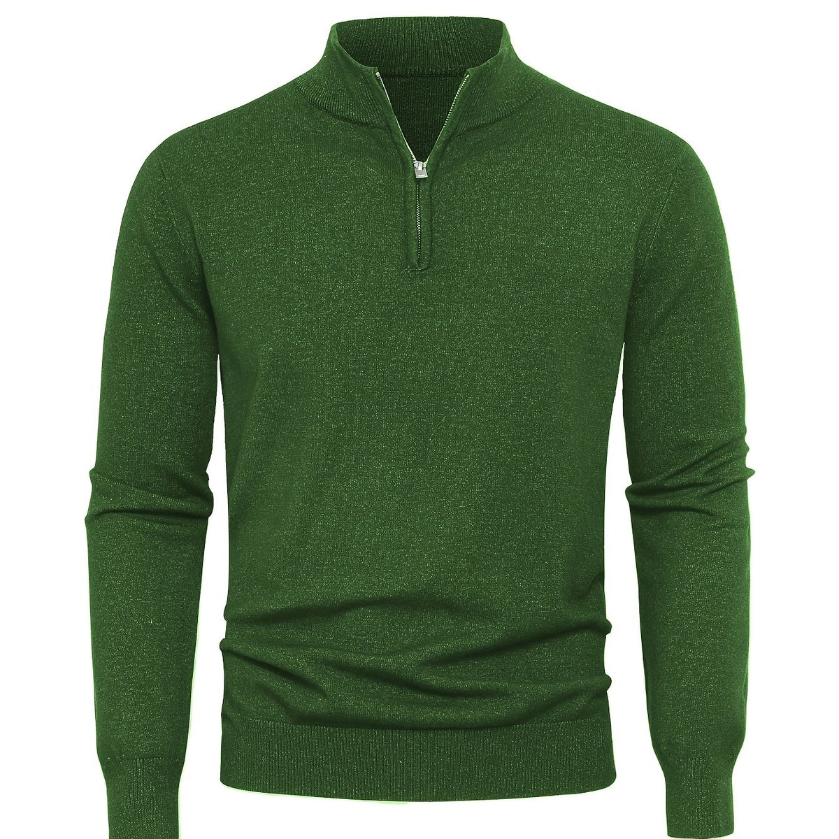Men's Knit Zip-Front Sweater - Warm Thick Pullover for Cold Weather