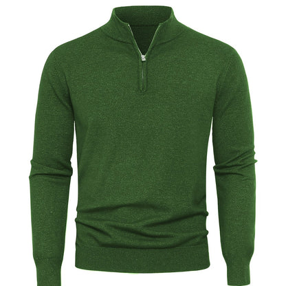 Men's Knit Zip-Front Sweater - Warm Thick Pullover for Cold Weather