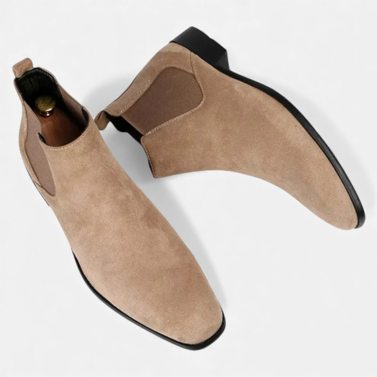 Men's Suede Chelsea Boots with Square Toe for Everyday Wear