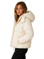 Women's Oversized Hooded Puffer Jacket – Short Padded Winter Coat