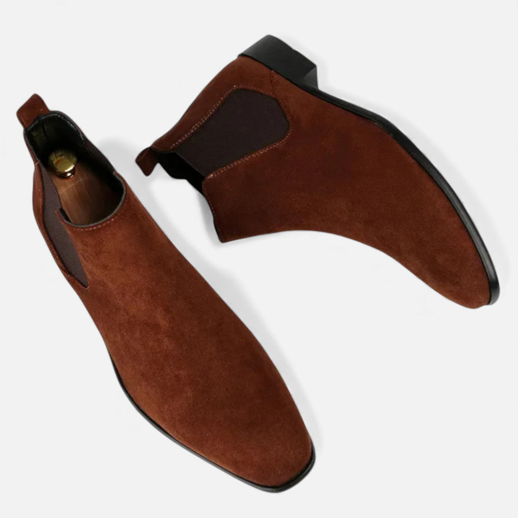 Men's Suede Chelsea Boots with Square Toe for Everyday Wear