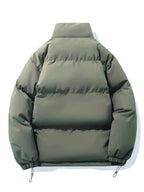 Autumn/Winter Men's Regular Fit Thickened Casual Solid Color Padded Coat, Men's Winter Warm Outerwear