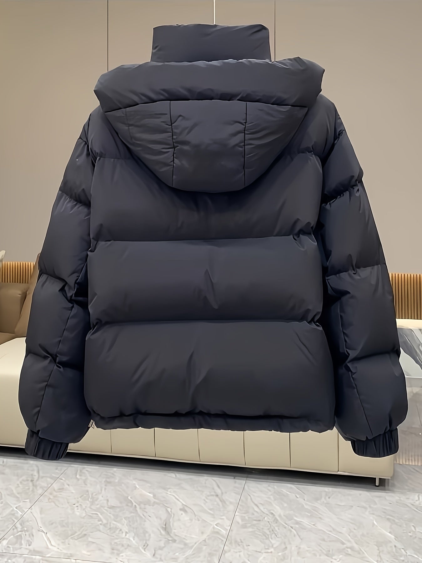 Padded Hooded Coat for Women, Quilted Loose Fit with Cargo Pockets