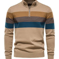 Men's Striped Knit Sweater, Soft Viscose Blend, Warm Casual Top