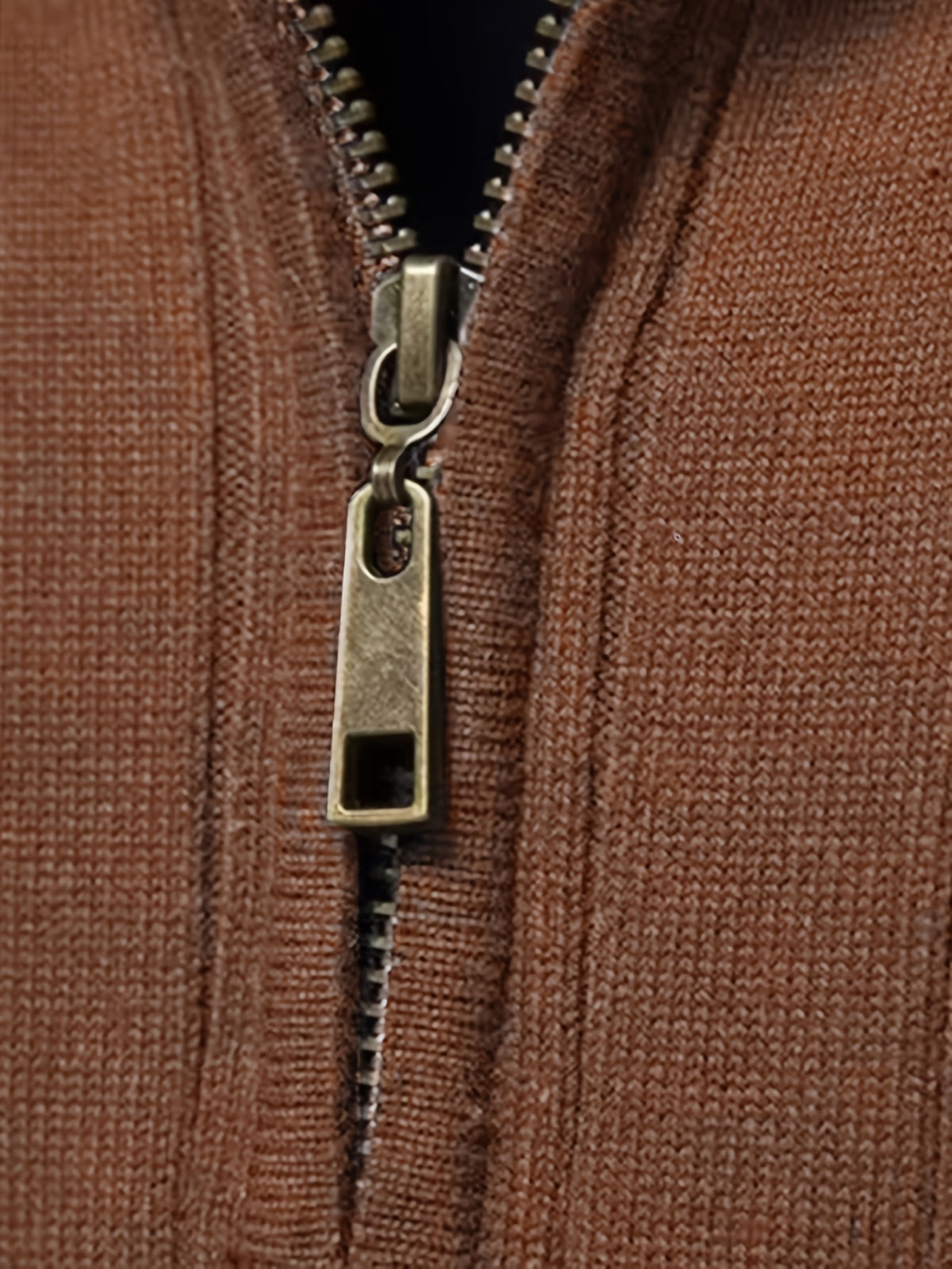 Men's Stand Collar Zipper Knit Pullover Sweater for Fall Comfort