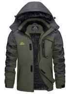 Men's Hooded Winter Fleece Lined Jacket for Outdoor Activities