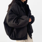 Hooded Puffer Jacket for Women with Zip Front and Deep Pockets