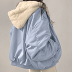Hooded Puffer Jacket for Women with Zip Front and Deep Pockets
