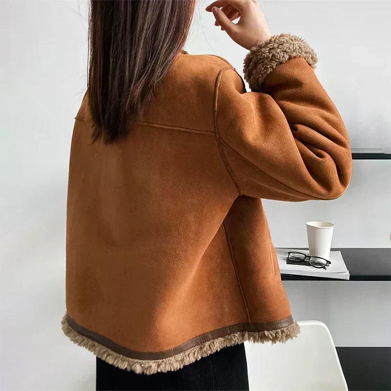 Women's Faux Shearling Suede Jacket