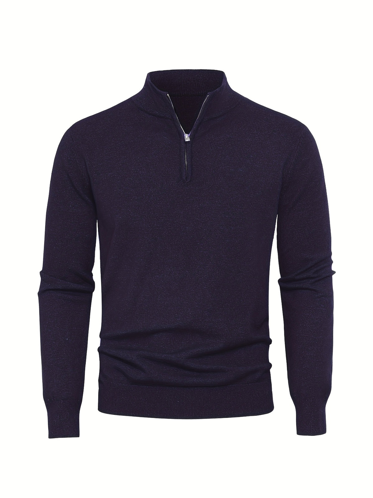 Men's Knit Zip-Front Sweater - Warm Thick Pullover for Cold Weather