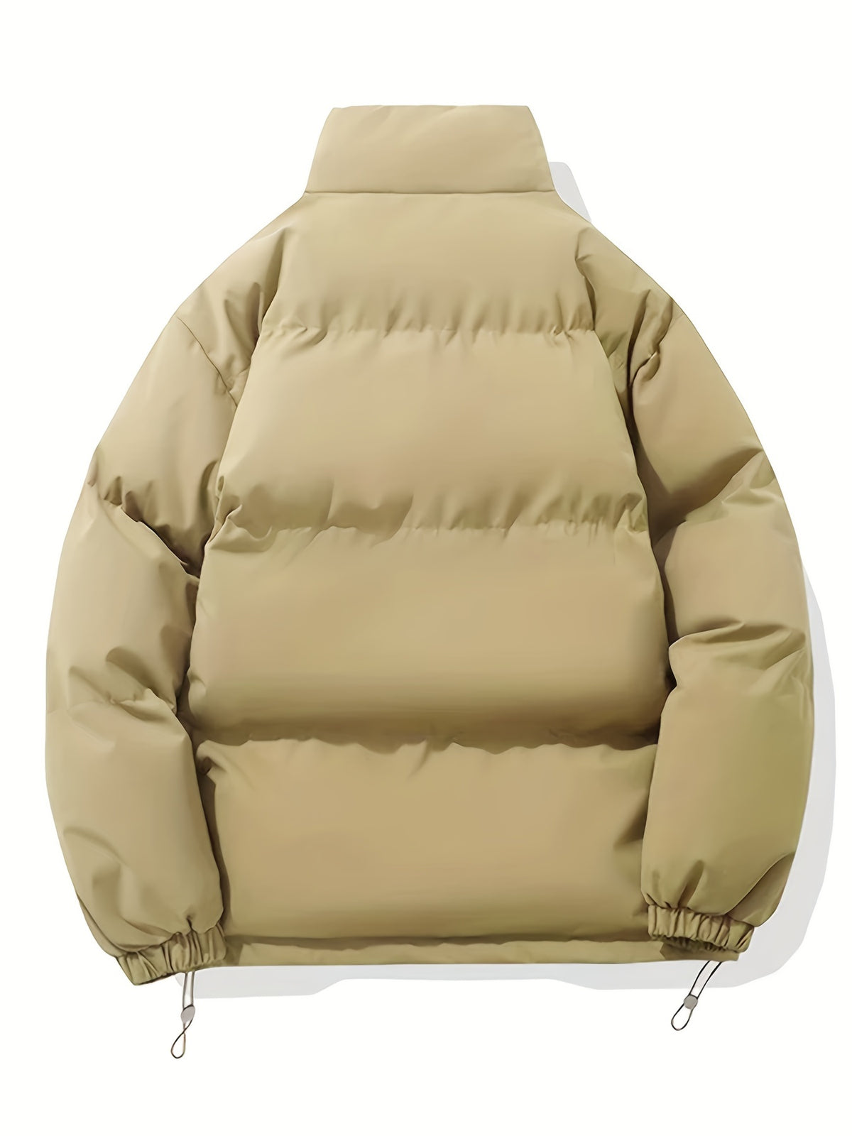 Autumn/Winter Men's Regular Fit Thickened Casual Solid Color Padded Coat, Men's Winter Warm Outerwear