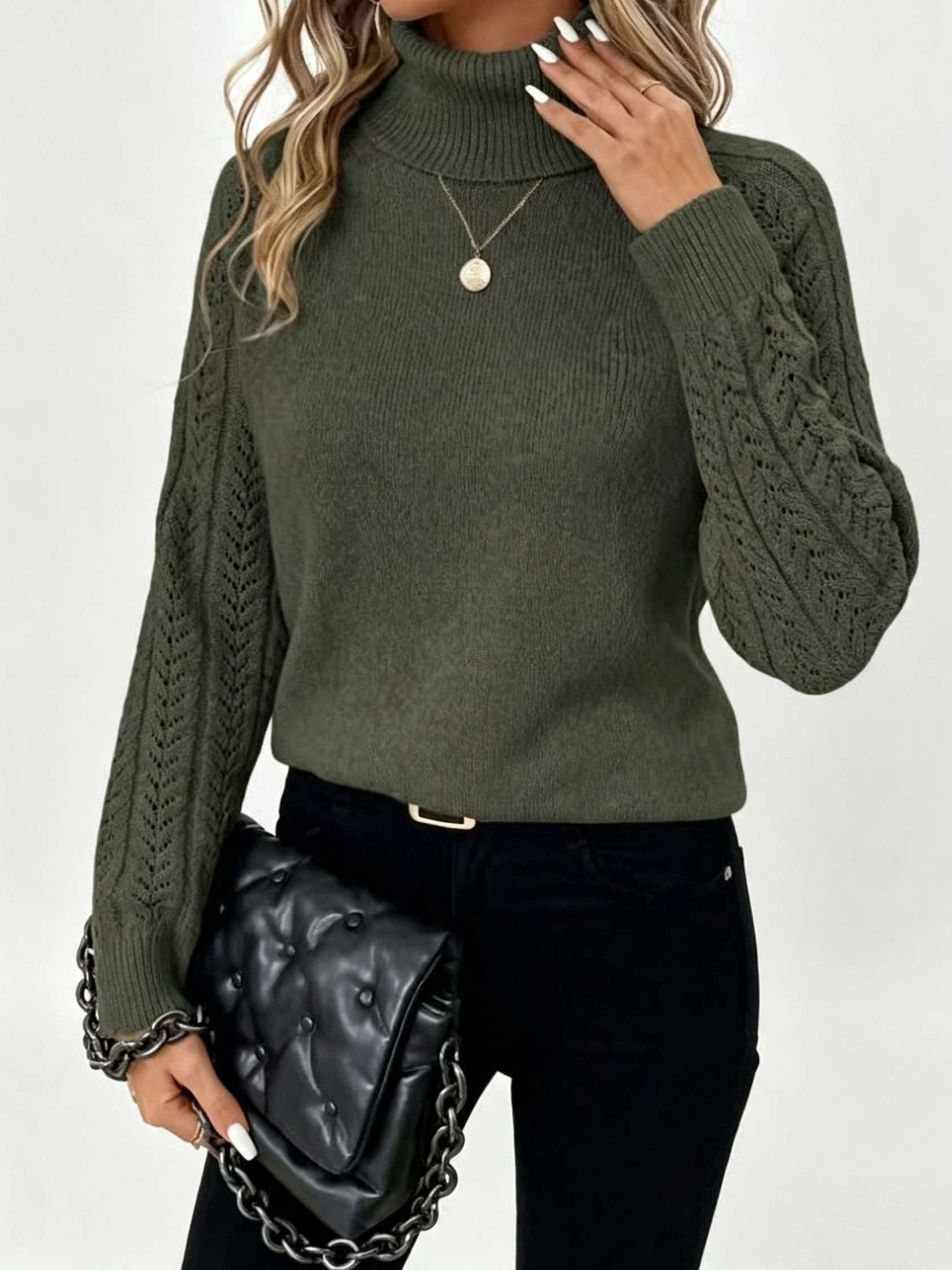 Women’s High-Neck Lightweight Warm Pullover Sweater for Versatile Layering