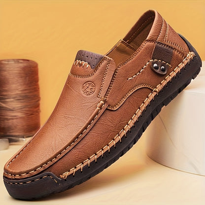 Men's Handmade Slip-On Sneakers - Comfortable Rubber Soles for All Seasons