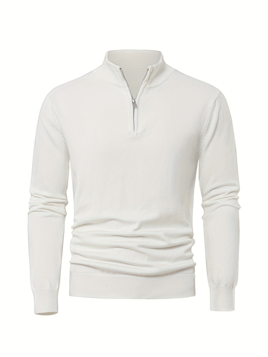 Men's Knit Zip-Front Sweater - Warm Thick Pullover for Cold Weather