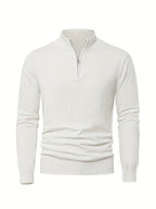 Men's Knit Zip-Front Sweater - Warm Thick Pullover for Cold Weather