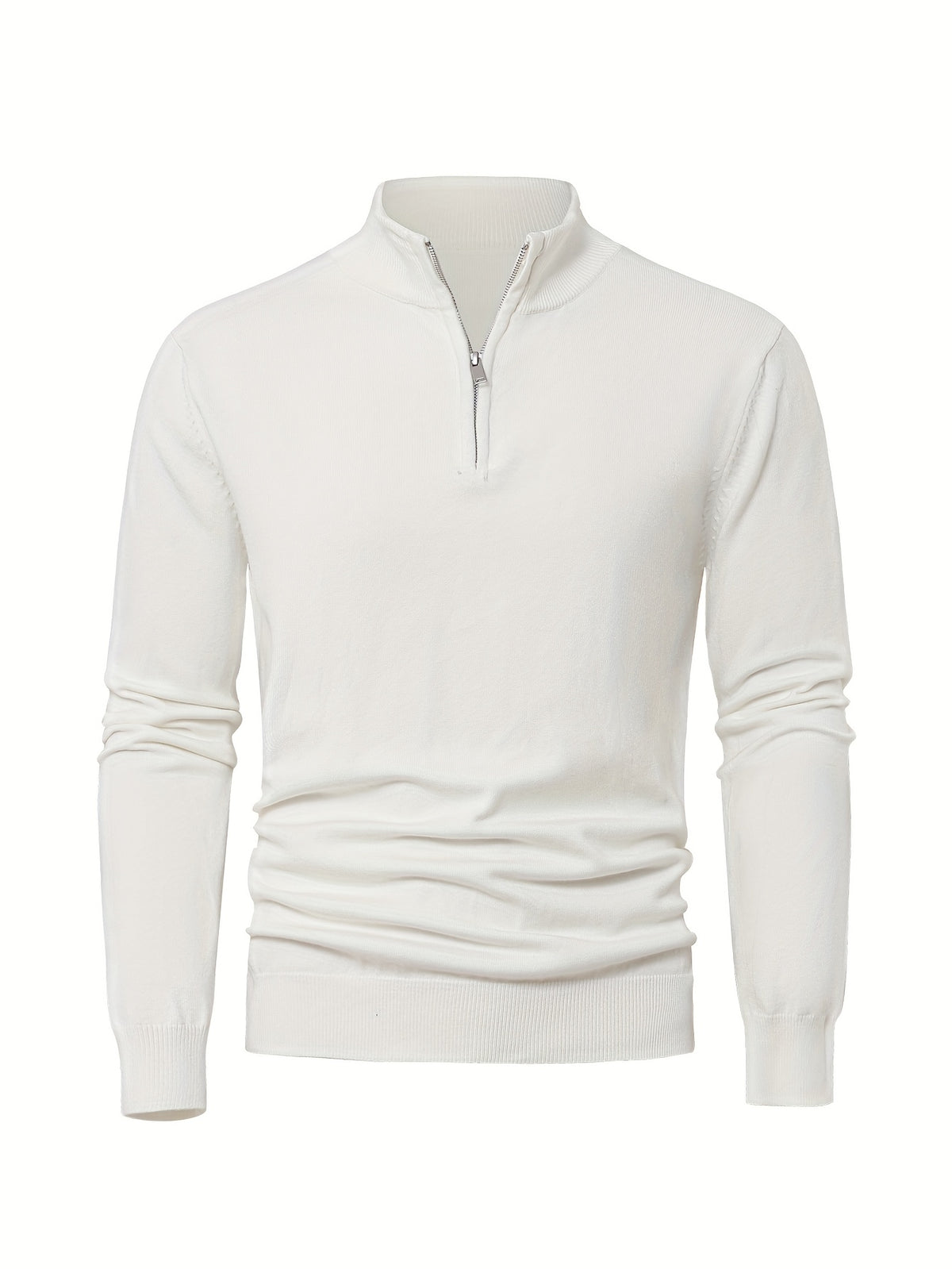 Men's Knit Zip-Front Sweater - Warm Thick Pullover for Cold Weather