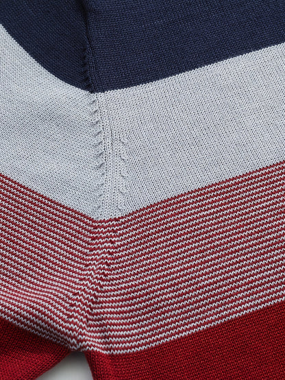Men's Striped Knit Sweater, Soft Viscose Blend, Warm Casual Top