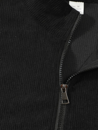 Men's Half-Zip Knit Sweater, Comfortable Casual Pullover for Autumn Wear