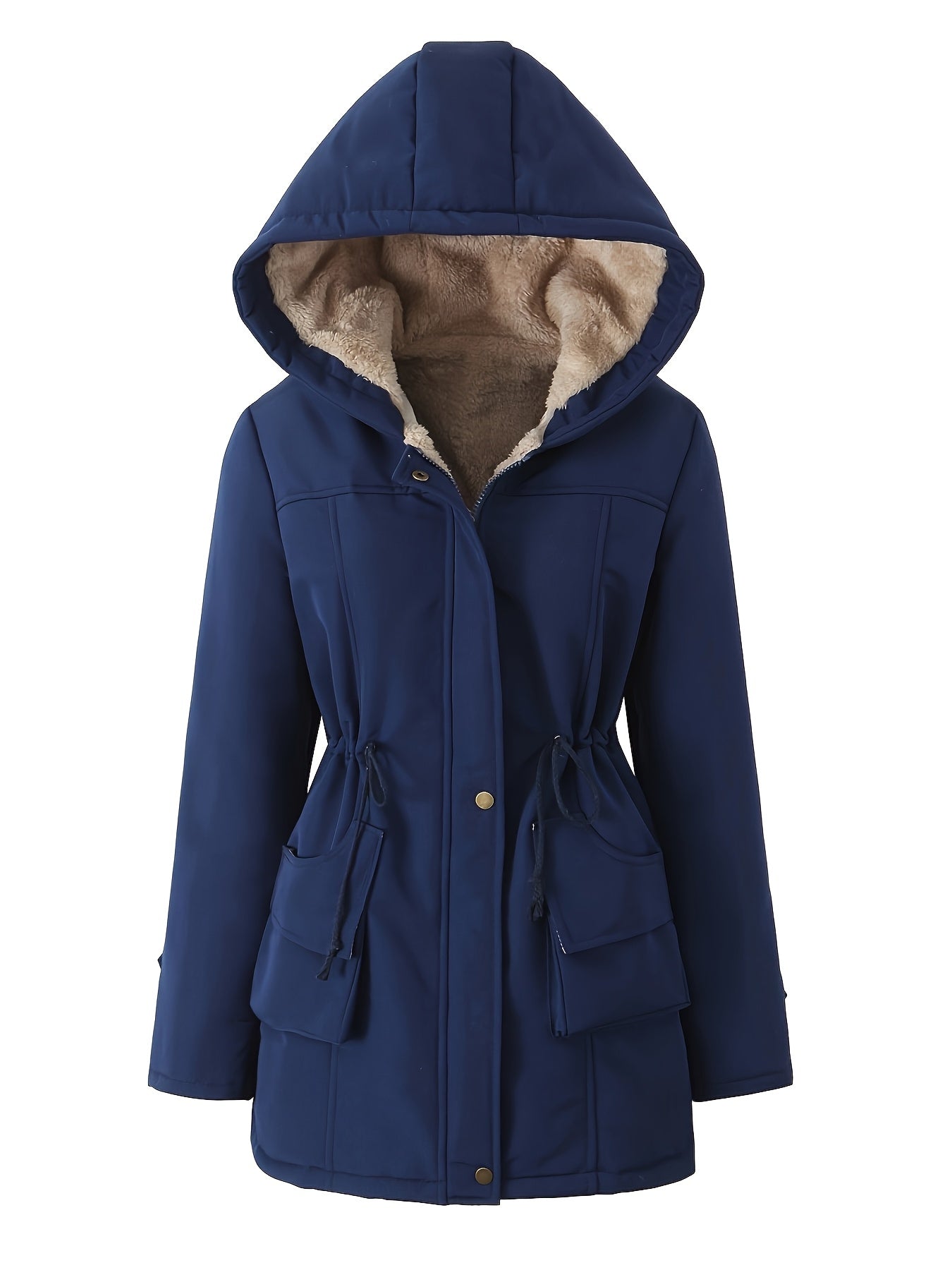Women's Winter Hooded Parka Jacket - Heavy-Duty Cold Weather Coat