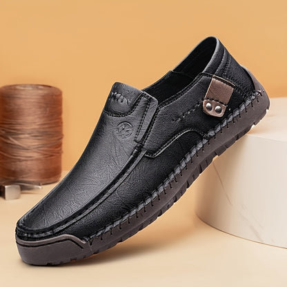 Men's Handmade Slip-On Sneakers - Comfortable Rubber Soles for All Seasons