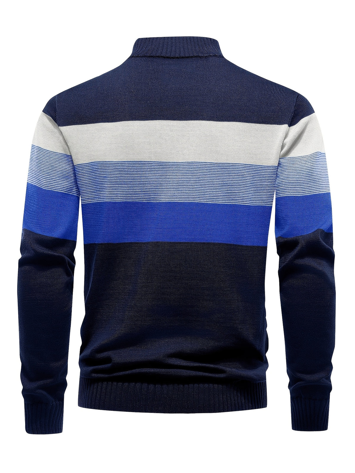 Men's Striped Knit Sweater, Soft Viscose Blend, Warm Casual Top