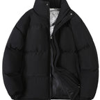 Autumn/Winter Men's Regular Fit Thickened Casual Solid Color Padded Coat, Men's Winter Warm Outerwear