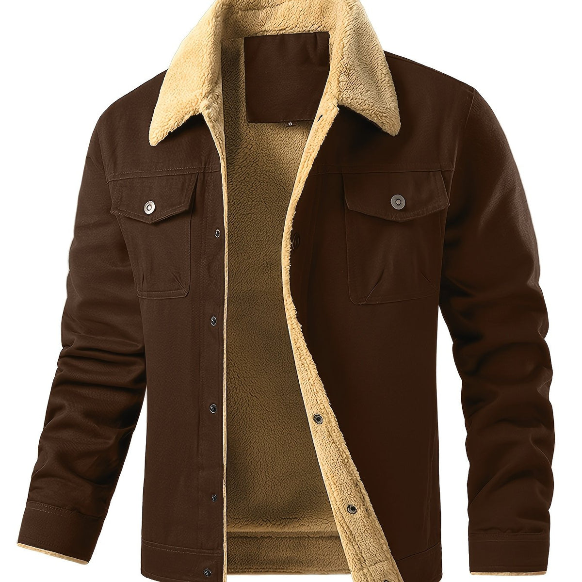 Men's Fleece-Lined Workwear Jacket for Warmth in Fall/Winter