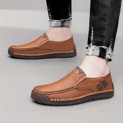 Men's Handmade Slip-On Sneakers - Comfortable Rubber Soles for All Seasons