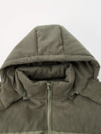 Men'S Fall Winter Thick Corduroy Jacket Casual Warm Coat - Hooded Jacket