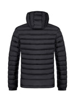 Men's Hooded Quilted Winter Jacket with Zipper Pockets