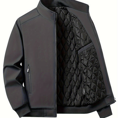 Winter Men's Windproof Stand Collar Jacket - Softshell, Casual Fit